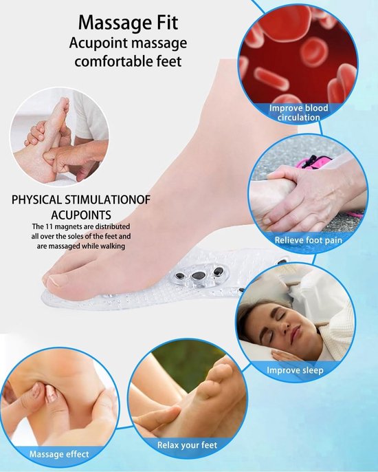 Magnetische Acupressuur Inlegzolen voor Gewichtsverlies en Welzijn, Orthopedische Massagezolen Unisex Maat 35-40 voor Comfort en Ondersteuning — afbeelding 2