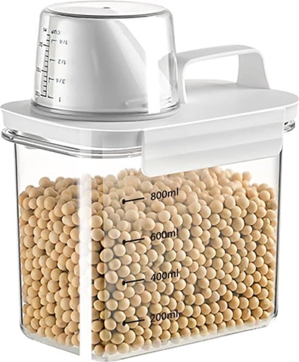 Opbergdoos met maatbeker, 1100 ml opbergdoos met deksel - Waterdicht en stofdicht - Silicone afdichtingsringen - voorkomt vochtigheid en lekkage van artikelen - Gemakkelijk gebruik te controleren