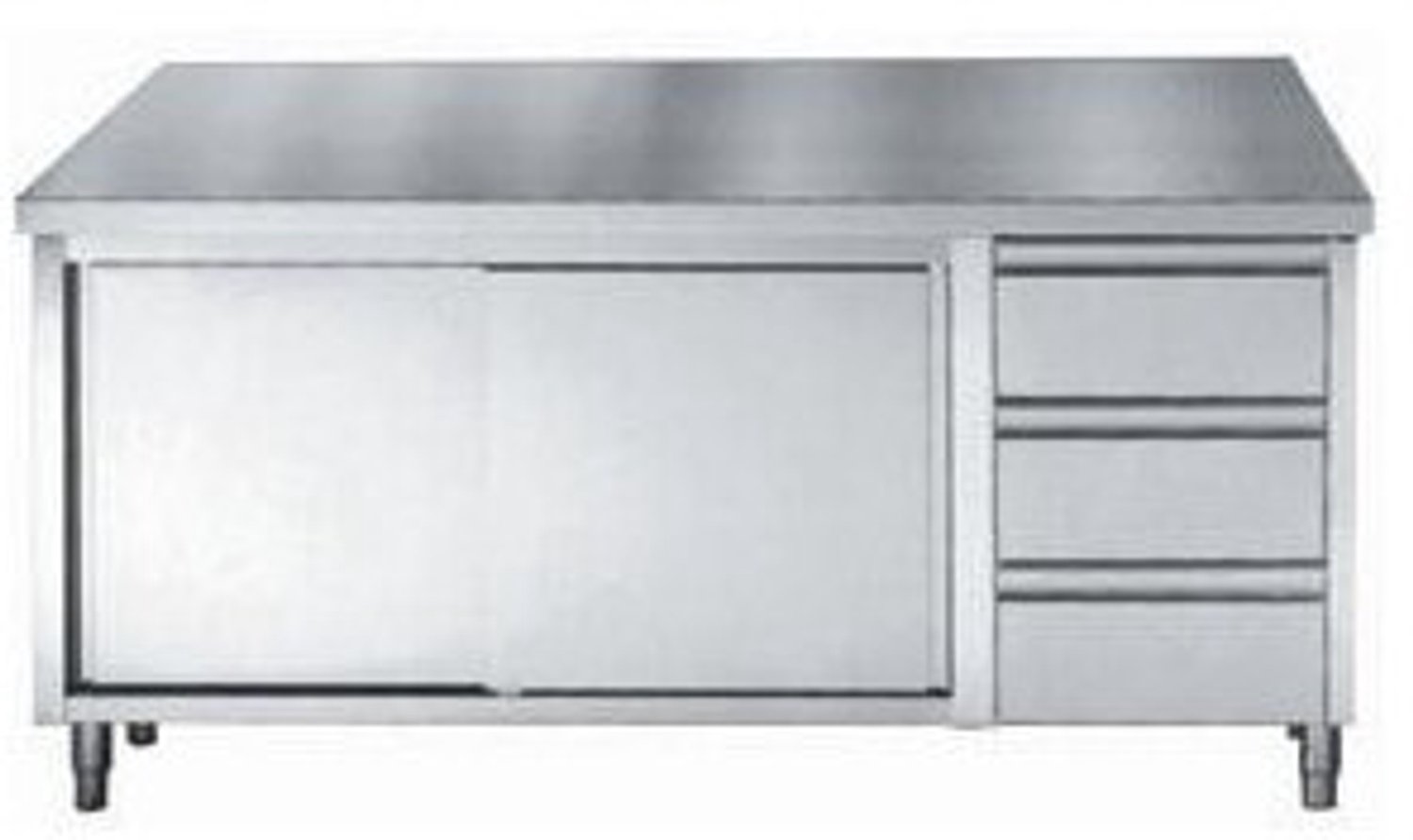 RVS Werktafel - Schuifdeuren - Laden - 200cm - Combisteel - 7452.0910 - Horeca & Professioneel