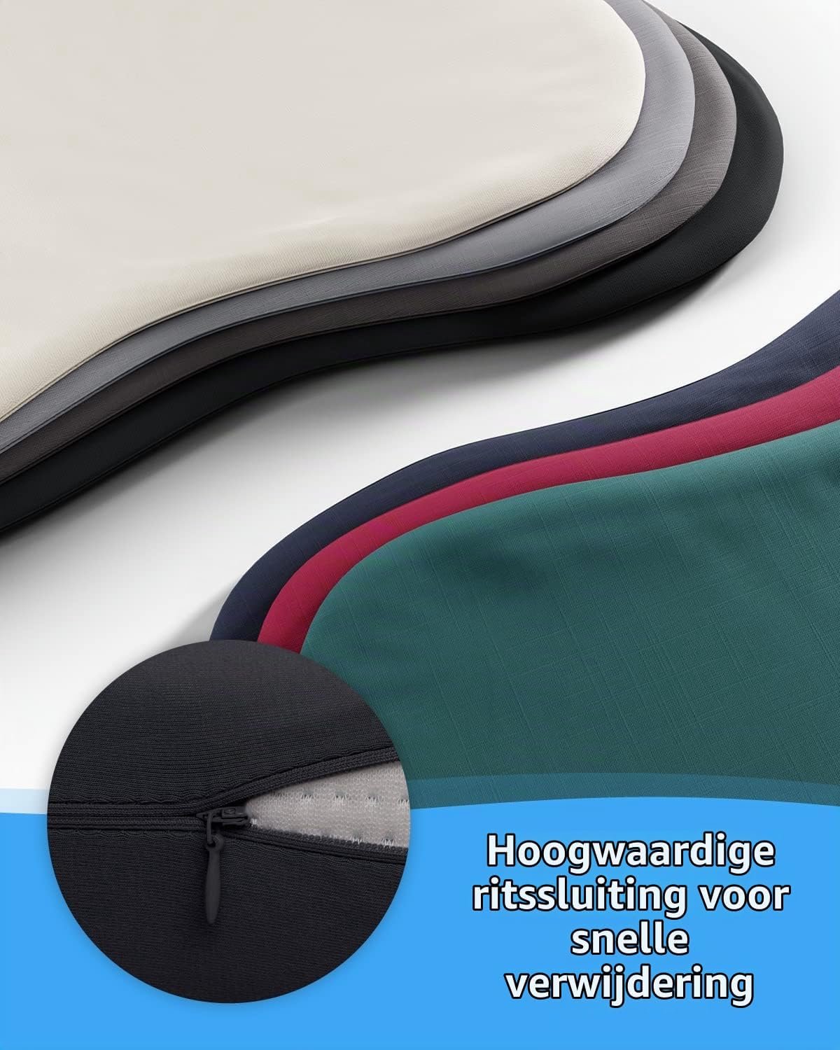 Famanu Reiskussen met kussenslopen 40 x 25 cm in zwart, set van 2, vervaardigd uit strijkvrije double jersey katoen voor ultiem comfort en gemak, perfect voor onderweg en thuisgebruik rood