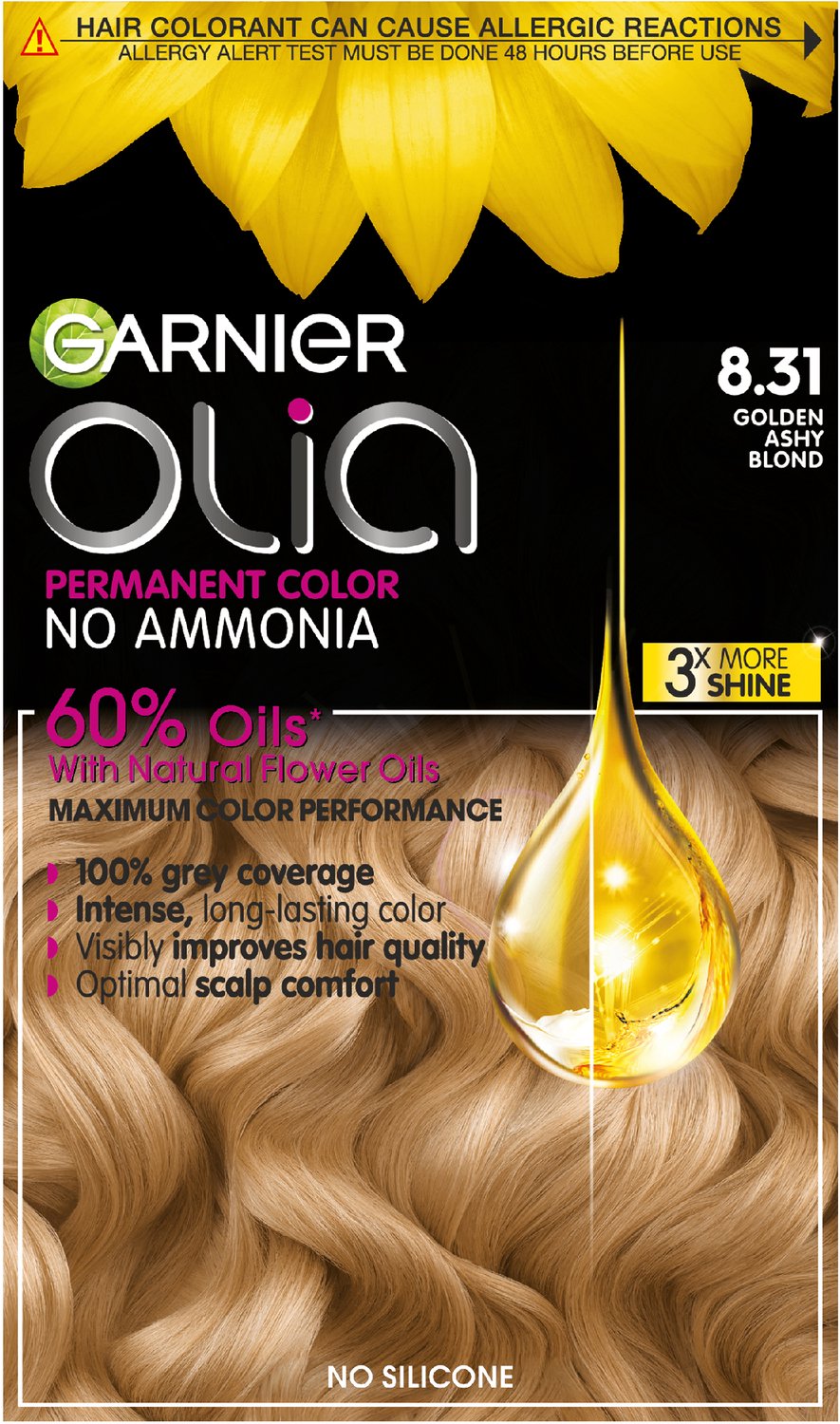 Garnier Olia Goud Asblond 8.31 - Permanente Haarkleuring - Zonder Ammoniak - Tot 100% grijsdekking - Haarverf