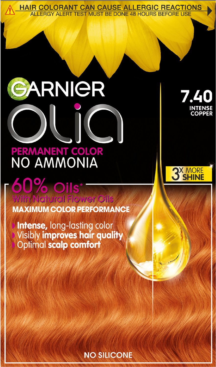 Garnier Olia - Intens Koper 7.40 - Permanente Haarkleuring - Zonder Ammoniak - Tot 100% grijsdekking - Haarverf