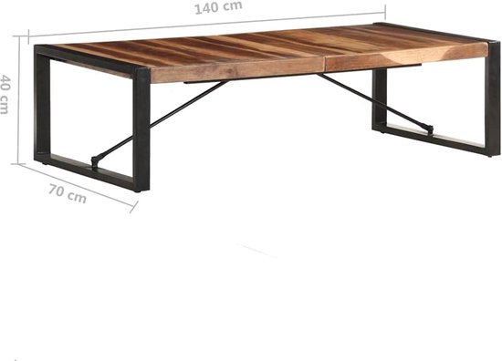 Bijzettafel, kleine bijzettafel, bank, kleine tafel, outdoor, woonkamer, meubels, salontafel, 140 x 70 x 40 cm, massief hout voor keuken, slaapkamer, tuin, balkon — afbeelding 5