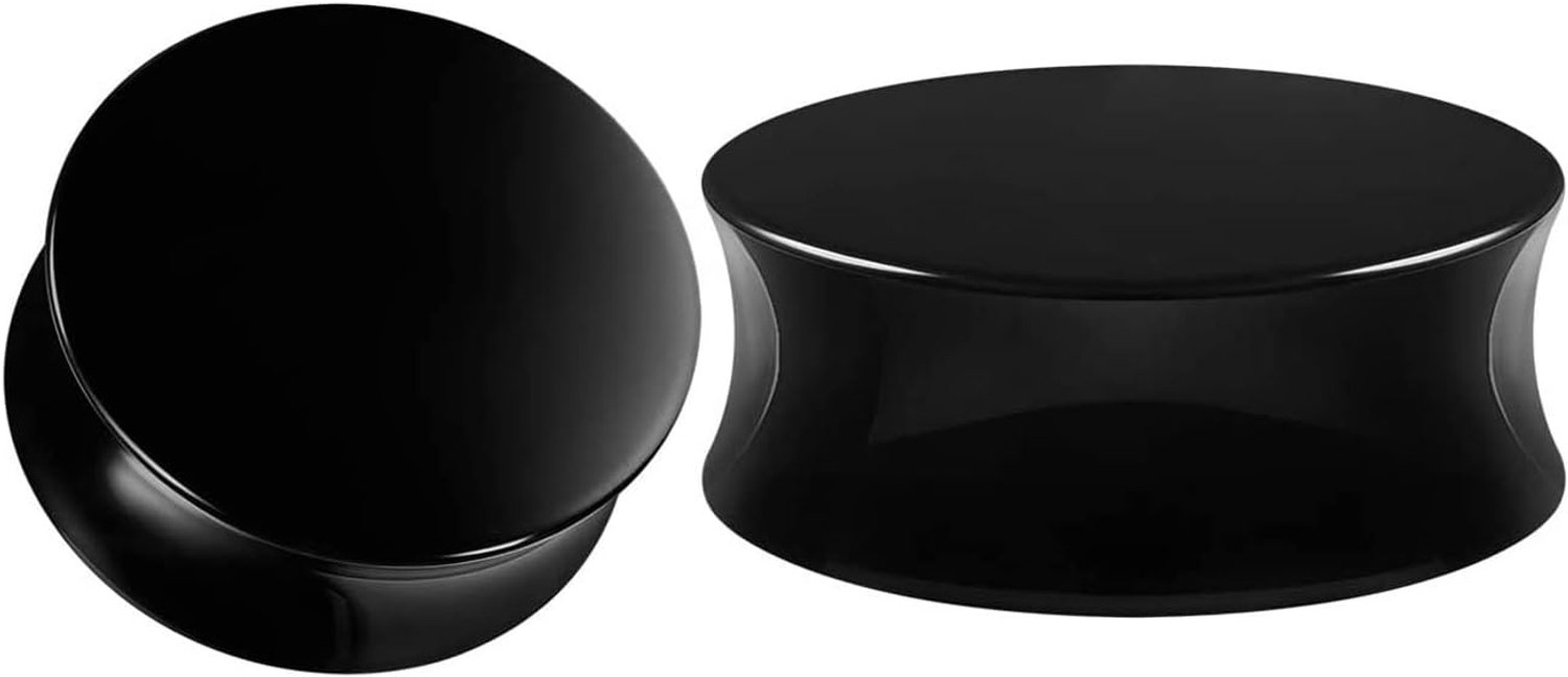 Tunnels Oorbellen Guages Zwart Ronde Vorm Piercing Tunnels Oor Brancard Piercings Sieraden