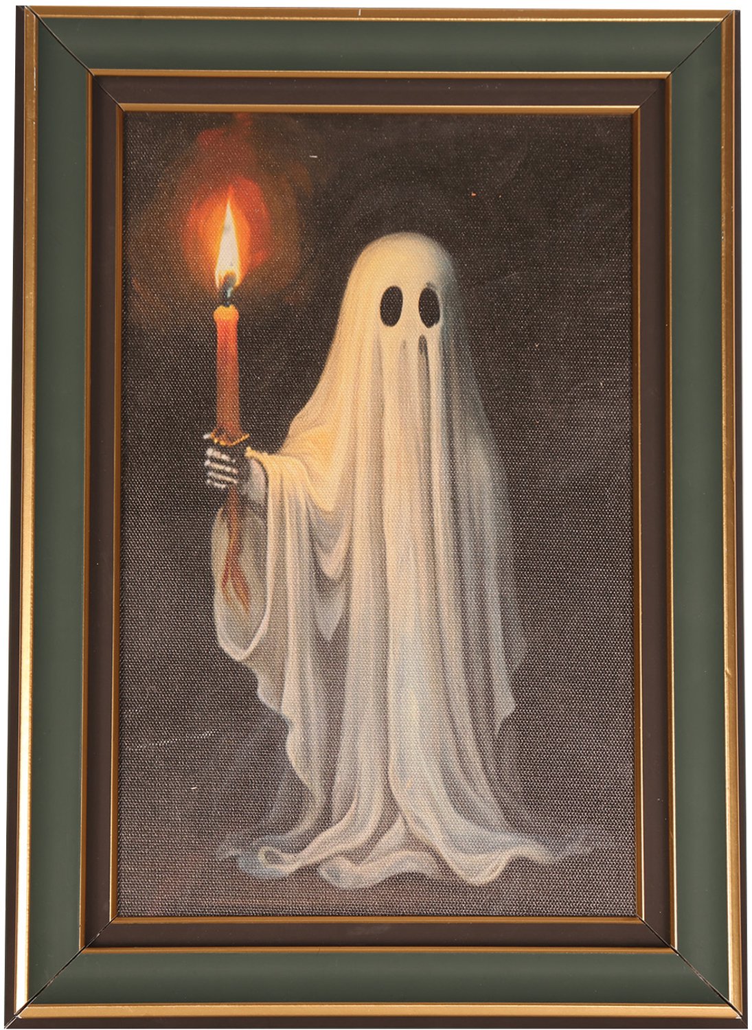 Deco Kader Spook met Verlichte Kaars 25 x 35 cm – Luxe Halloween Decoratie