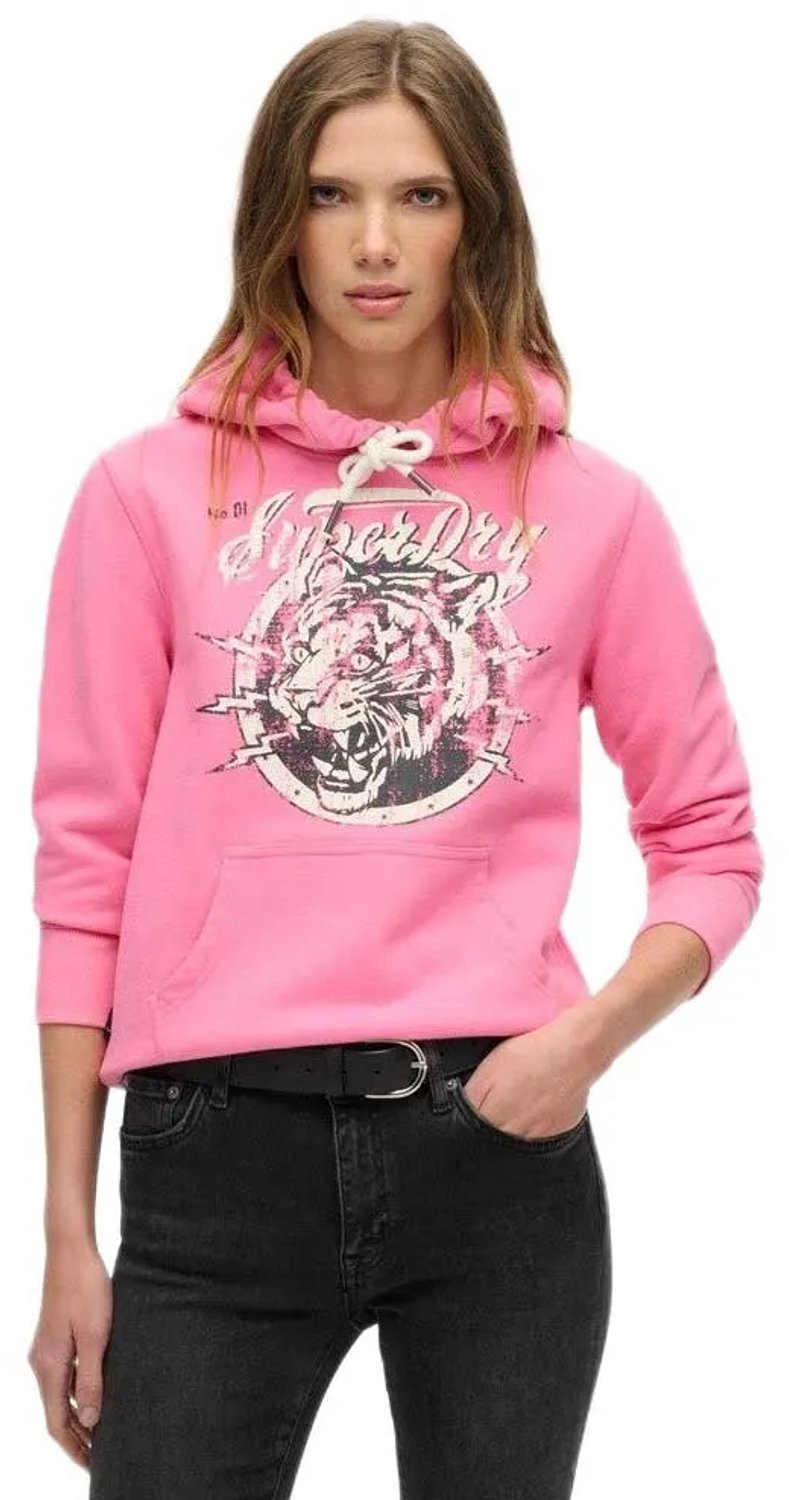 Superdry Archive Graphic Hoodie L Vrouw Roze