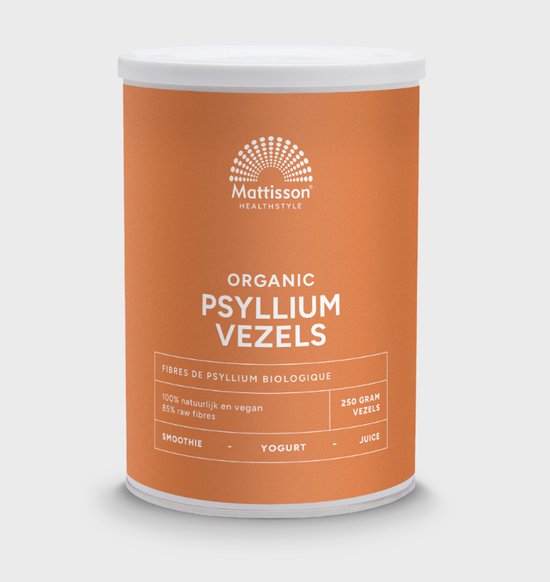 Mattisson HEALTHSTYLE biologische psylliumvezels, 250 gram.