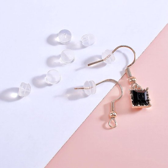 Duidelijke Siliconen Oorbellen Stopper, 12 Stuks Zachte Oorbellen Achterkappen, Veiligheidsstoppers voor Oorbellen, Ideaal voor Haak- en Stud-Oorbellen — afbeelding 3