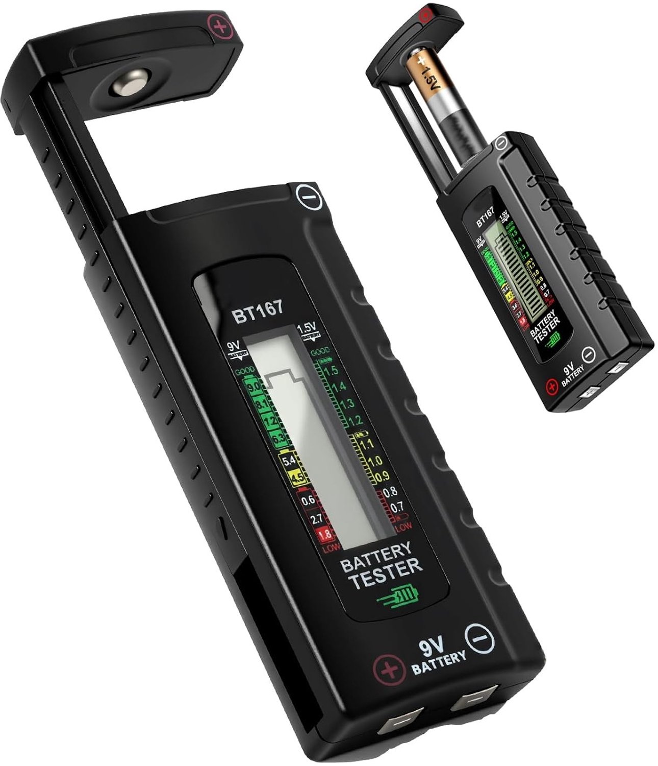 Digitale Batterijtester - Compact - Voor AA, AAA, C, D, 9V en Knoopcellen - Met LCD-display voor Nauwkeurige Metingen - Voor Thuis en Kantoor