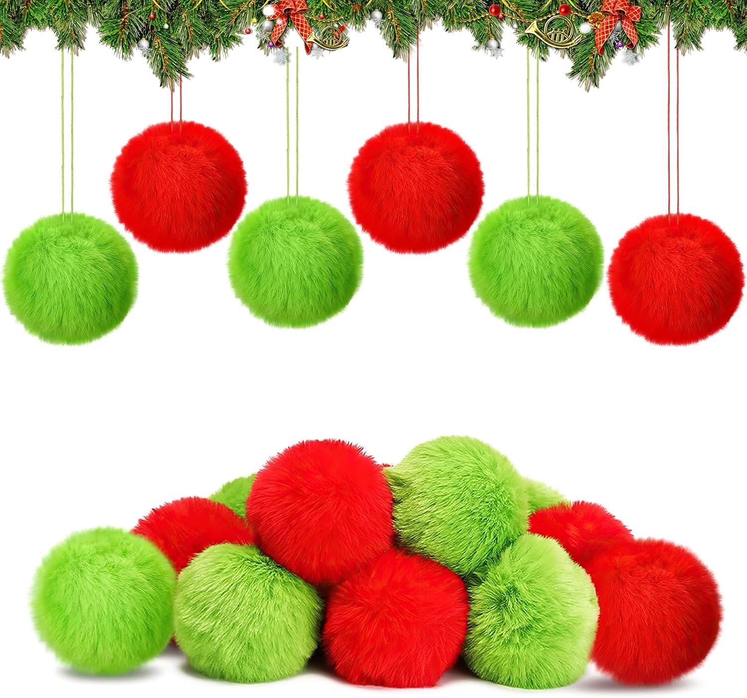 Kerstballen van 6 cm voor versiering van de kerstboom, feestelijke kerstdecoratie en ornamenten