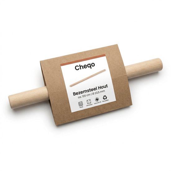 Cheqo® Houten Bezemsteel - Borstelsteel Ongelakt - Universele Steel voor Bezem en Borstel - Mopsteel - Dweilsteel - Vloerwissersteel - Bezemstelen Hout - Schoonmaaksteel met Schroefdraad en Klem - Steel voor Luiwagen - Onbehandeld van Cheqo — afbeelding 4