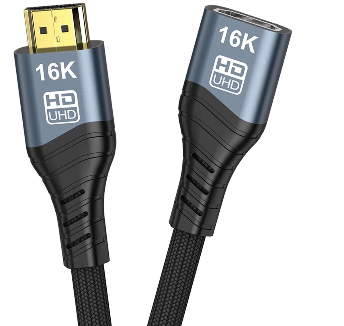HDMI 16K kabel 2m, Ultra High Speed 96Gbps, Goud Geplateerd, Ondersteunt 16K@60Hz, 8K@120Hz, HDR 10+ en HBR3