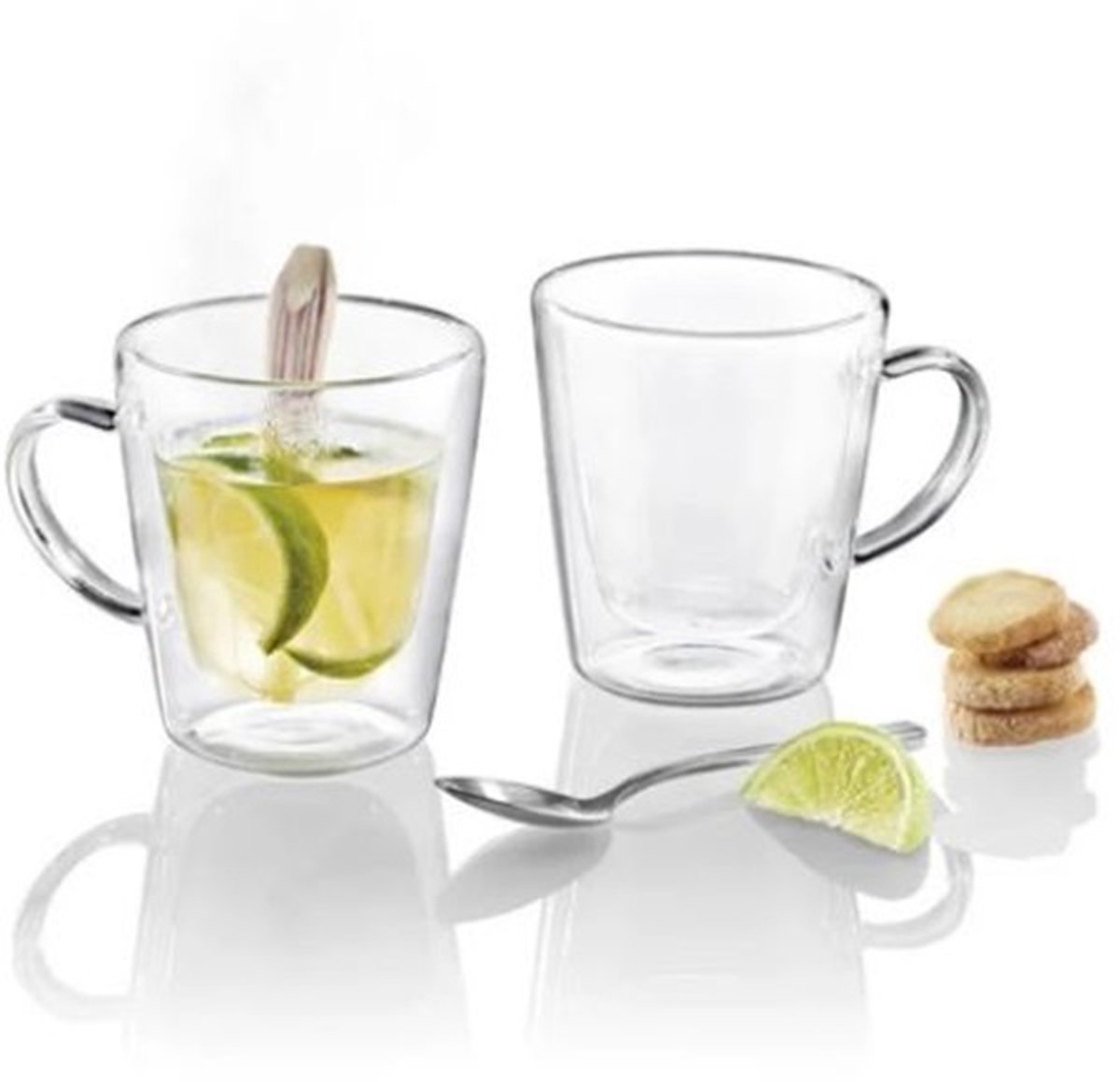 Ernesto Thermal dubbelwandige geïsoleerde glazen van borosilicaatglas, 285 ml, set van 2 stuks