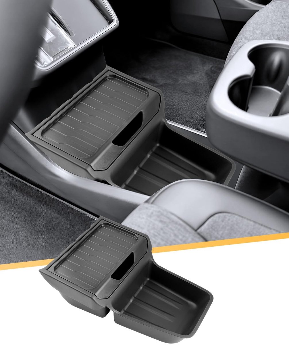 Elzusha - Organizer Tablet Box voor Tesla Model Y 2025 - Onder Console Opslag
