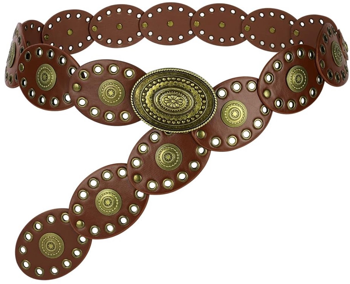 Elzusha - Boho Disc Belt voor Dames - Vintage Western Stijl
