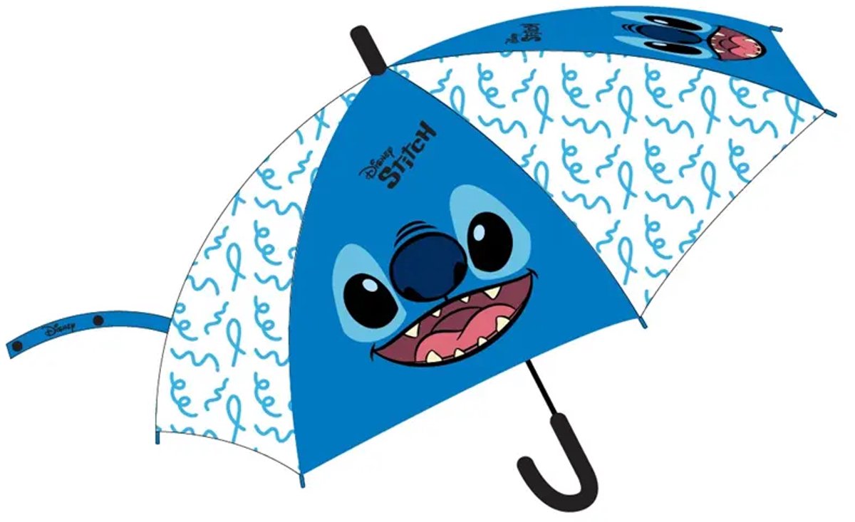 Disney Stitch Kinderparaplu – Blauw/Wit – Halfautomatisch