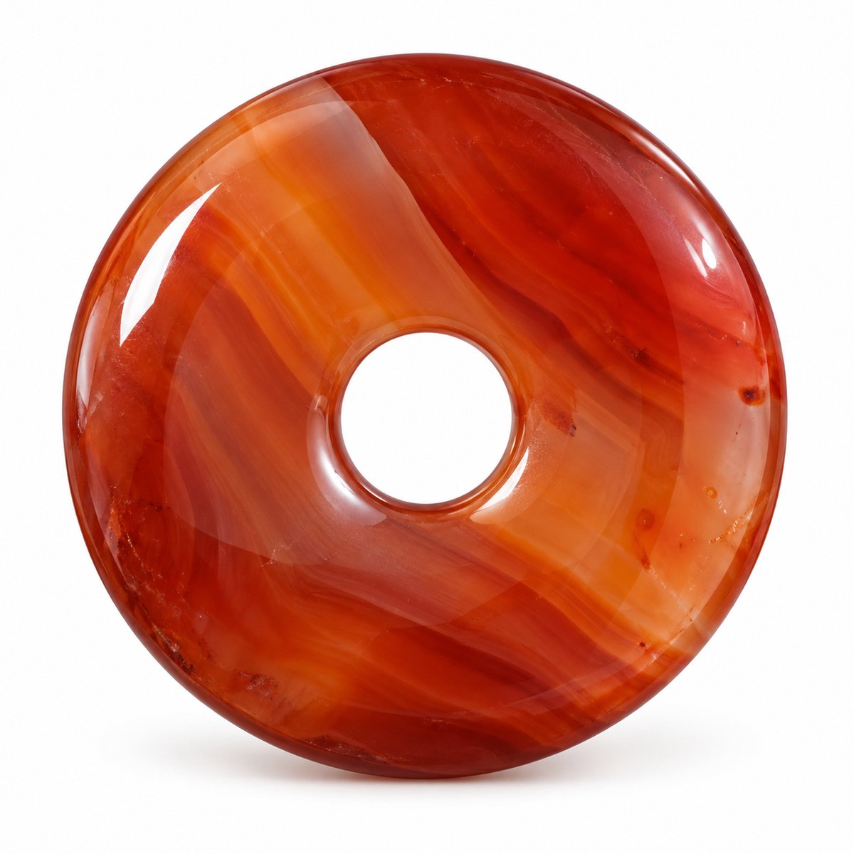 S4H® Rode Jaspis Donut Hanger – Gepolijste Edelsteen – 30 mm – Rode Natuursteen – Kracht, Energie & Aarding