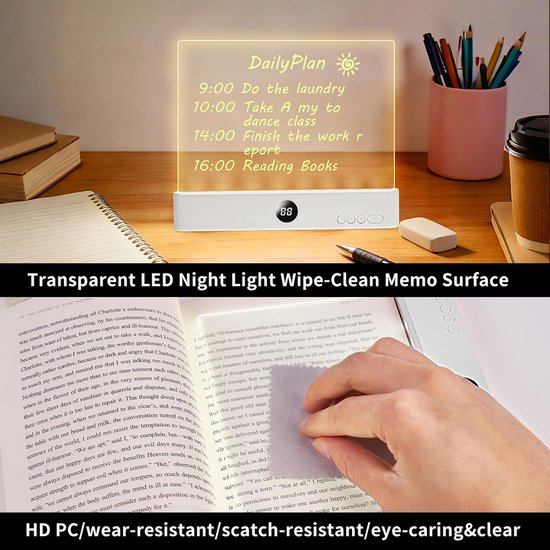 Leeslampje - Oplaadbaar LED Leeslampje met Clip - Verbeterd Plat Nachtlampje - met 3 Kleuren - Antireflecterend Intelligent Ontwerp - boekenlegger Boeklamp - leeslampje voor in bed - leeslampje voor boek oplaadbaar usb - Wit — afbeelding 5
