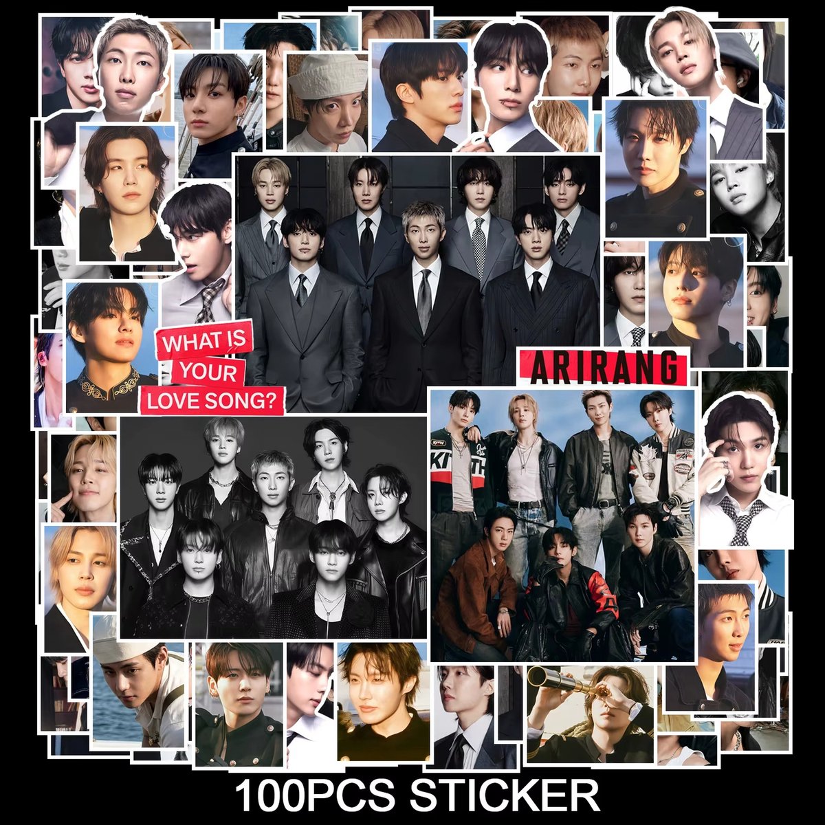 KPOP 100pcs/set BTS World Tour Arirang Luggage Sticker [Sticker]