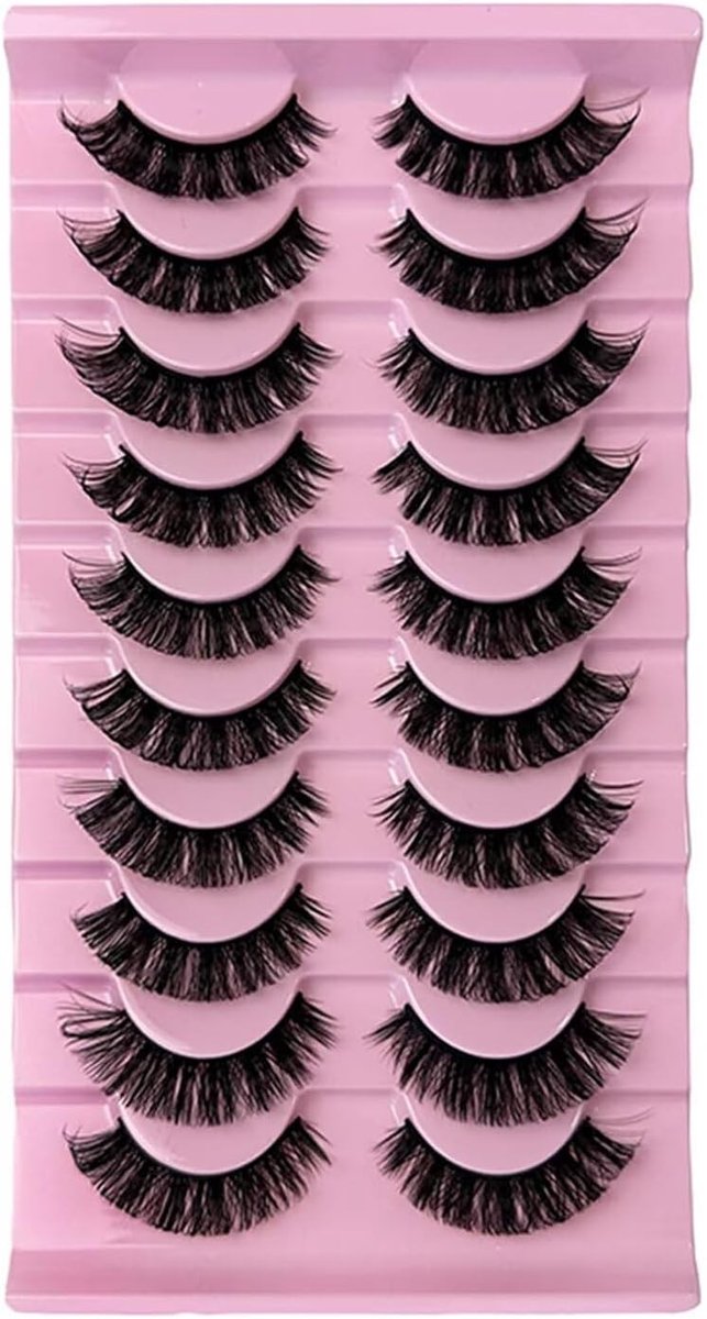 Wispy Wimpers voor een Natuurlijke Look, Valse Wimpers met Flared Effect, Cat Eye en Zachte Cateye Stijl, 10 Paar van 5-19 mm