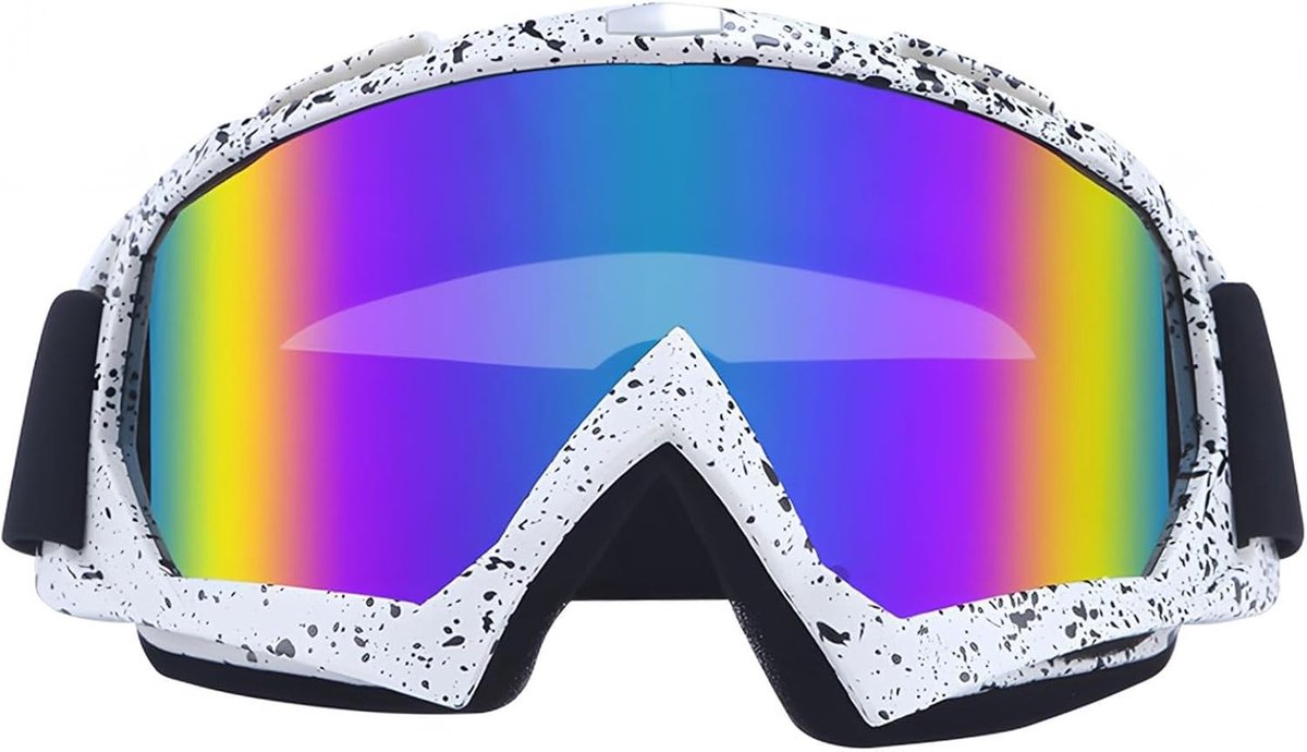 Motorcrossbril en skibril met UV-bescherming, verstelbaar en stofdicht voor motorcross, skiën en mountainbiken voor mannen en vrouwen