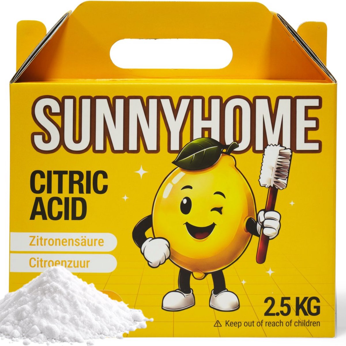 Citroenzuur Poeder 2,5 kg – Ontkalker voor Wasmachine, Koffiemachine, Waterkoker & meer – Allesreiniger – Citric Acid
