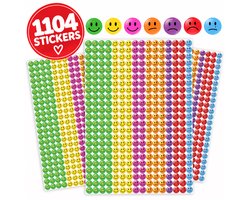 Beloningsstickers Smiley - 1104 Smiley Stickers met Emoties - Feedback Stickers