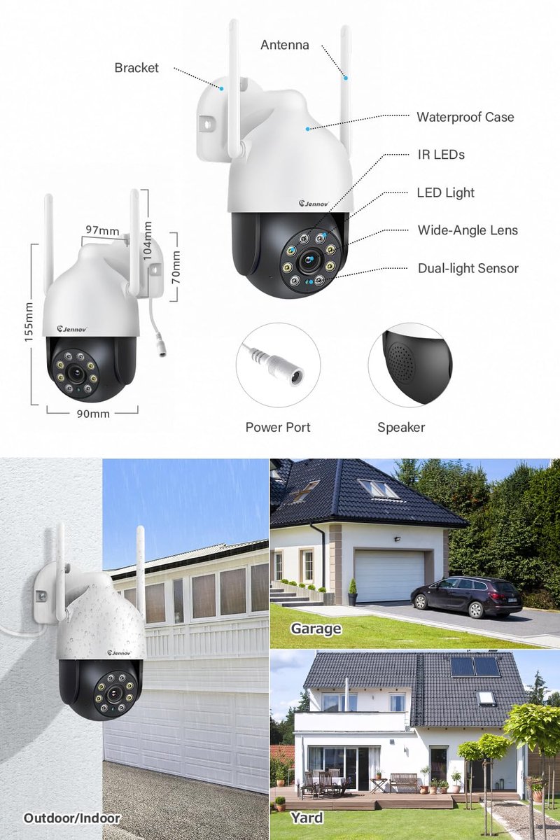 Beveiligingscamera – 5 MP – WiFi – Automatische tracking – Nachtzicht – Bewegingsdetectie