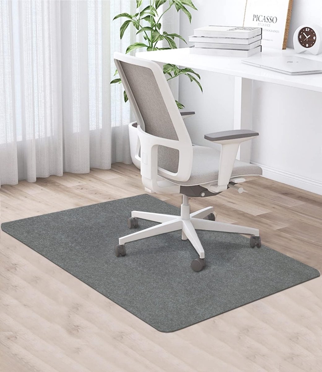 Bureauvloermat 90 x 120 cm in Donkergrijs, Bescherming voor Harde Vloeren, Krassenbestendige Vloermat, Stoelpads voor Laminaat en Tegels