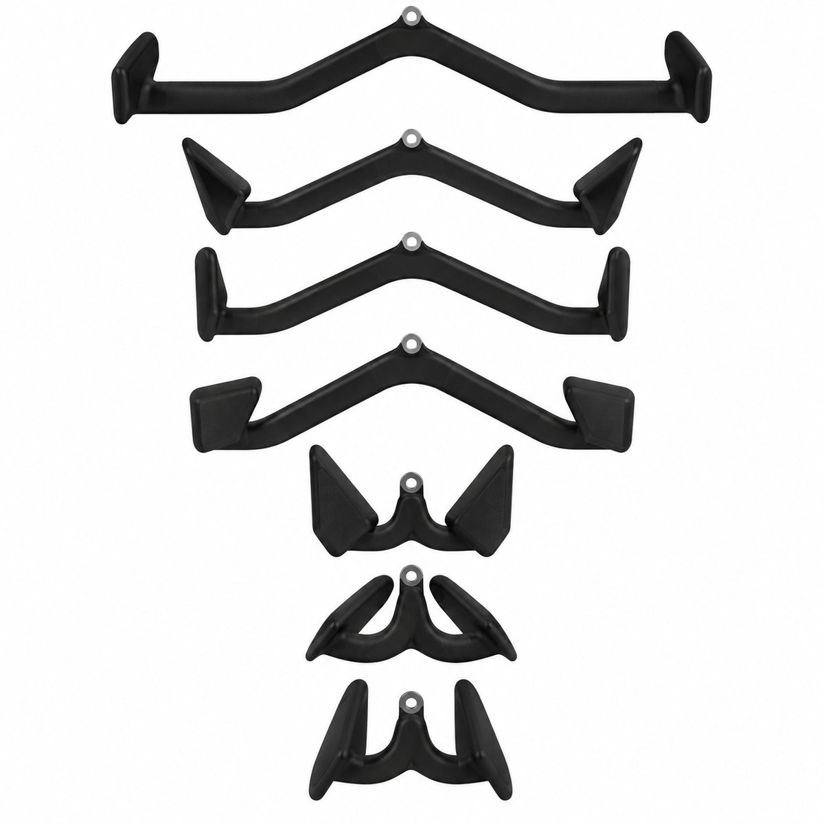 VILIMA - Trekstangen - 7-delige set van trekstangen - Fitnessaccessoires - Belastbaar tot 300 KG - Krachttraining - Armen, buik, heupen en rug - Zwart