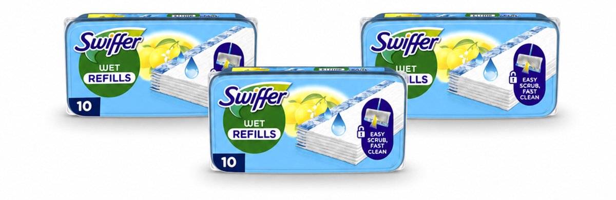 3 x Swiffer - Vloerdoekjes – Citrus Fresh – 10 doekjes - Voordeelverpakking - 3 stuks