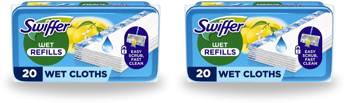 2 x Swiffer - Vloerdoekjes – Citrus Fresh – 20 doekjes - Voordeelverpakking - 2 stuks