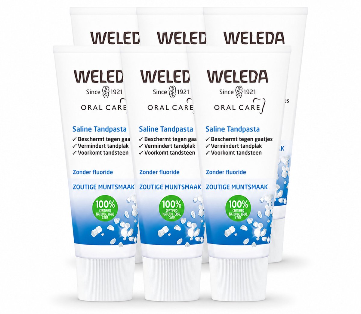 6 x WELEDA - Tandpasta Saline - 75ml - Voordeelverpakking - 6 stuks