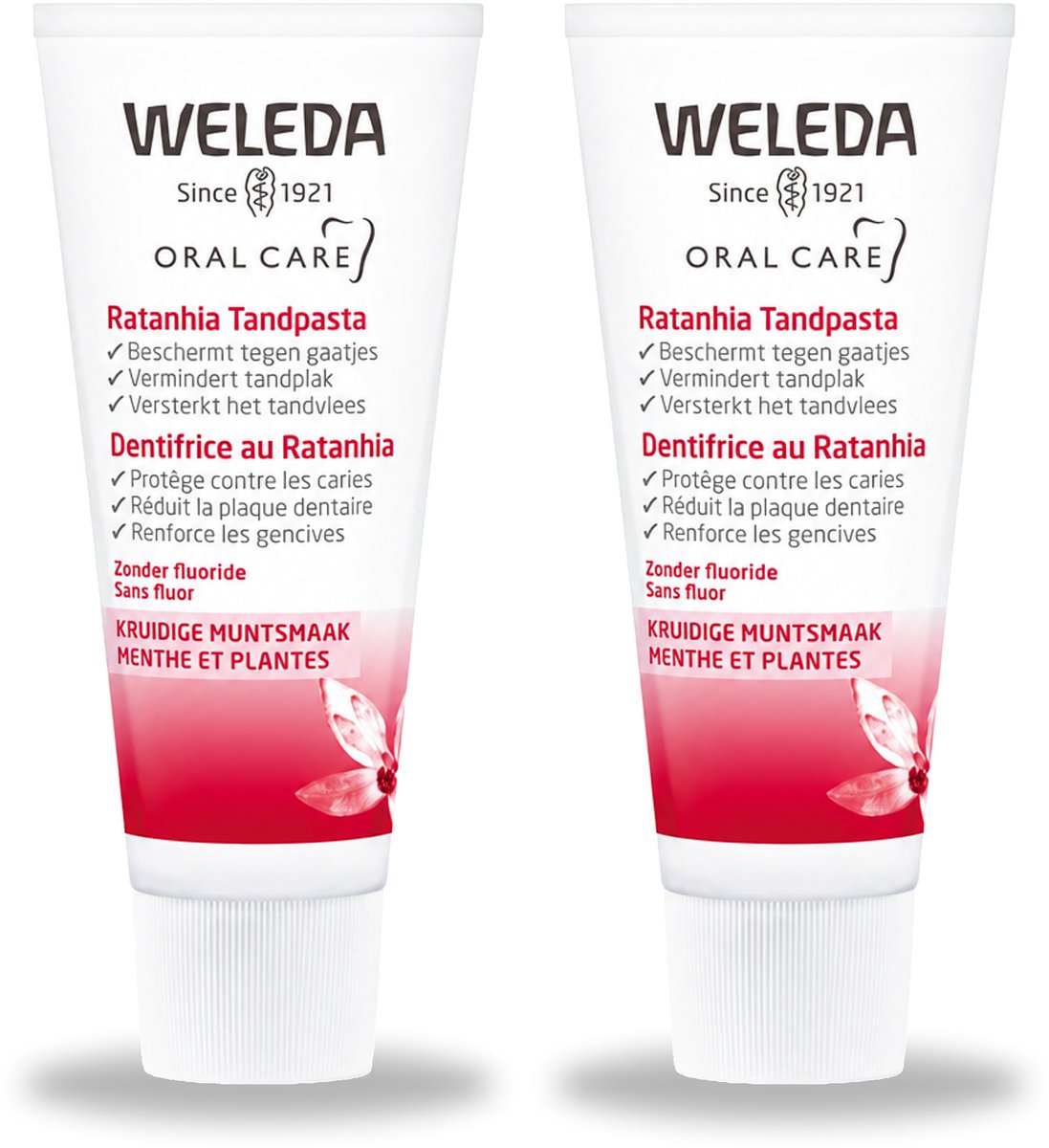2 x WELEDA - Tandpasta - Ratanhia - 75 ml - Bulkverpakking - 2 stuks