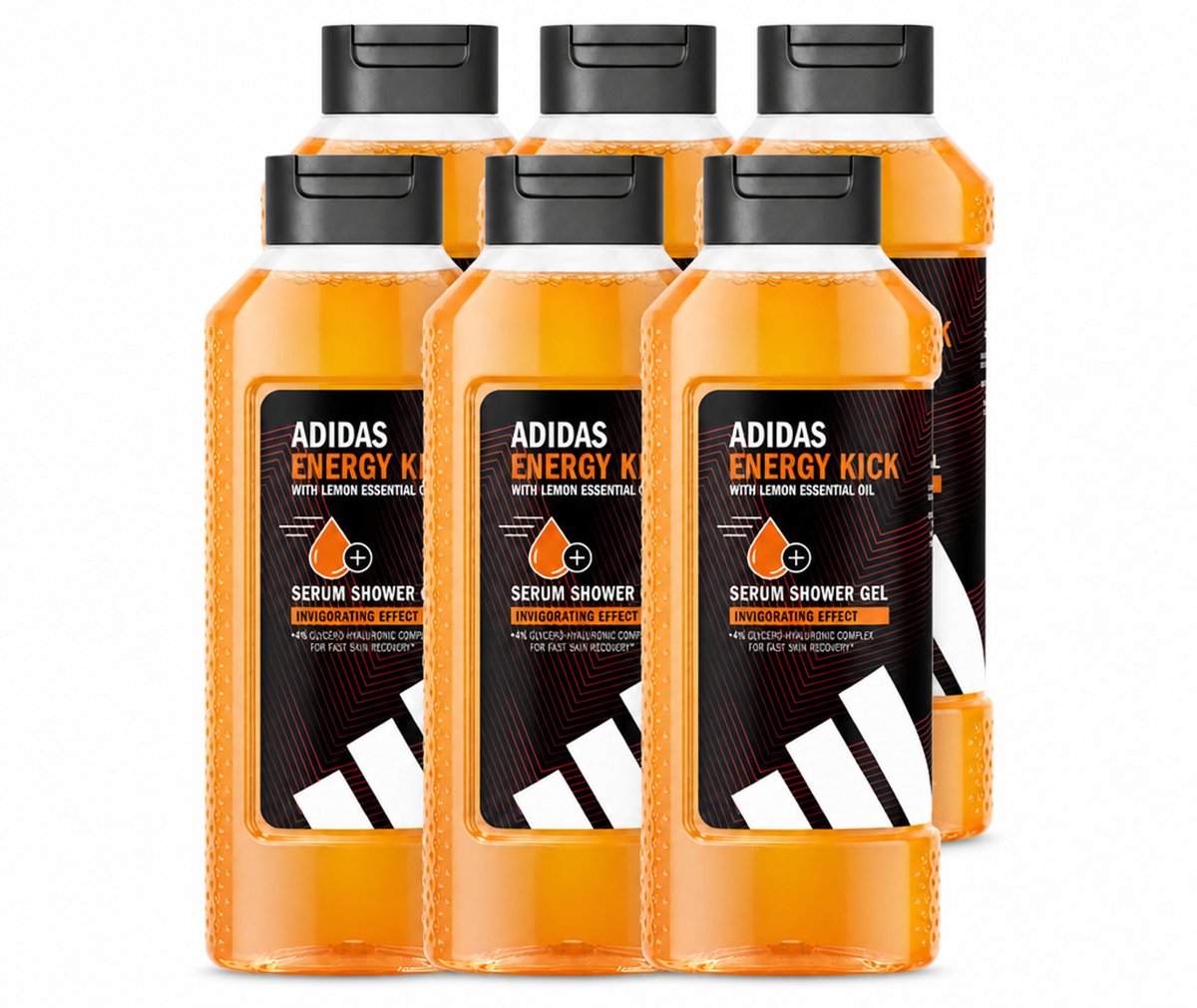 6 x Adidas – Douchegel – Active Skin & Mind Energy Kick – 400 ml - Voordeelverpakking - 6 stuks