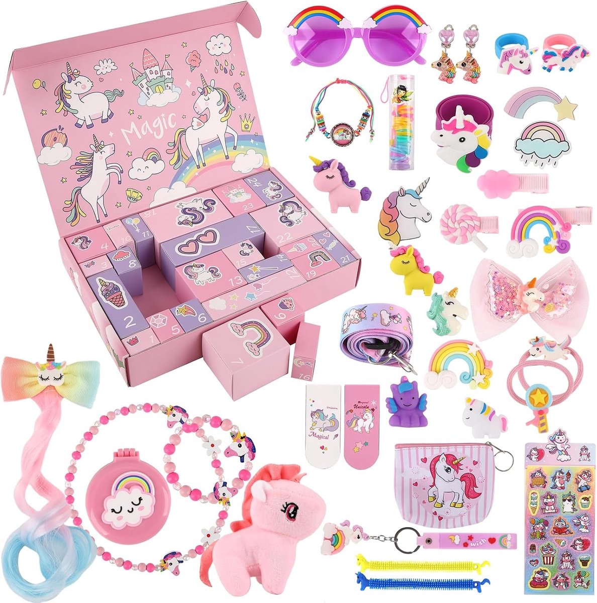 Adventskalender - Roze - 24 Dagen - Eenhoorn Thema - Kerst Cadeau voor Meisjes