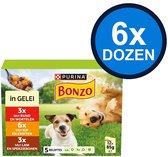6x Bonzo - Hondenvoer - Nat - Pouch in Gelei - Multipack - 12x85g