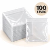 Cards & Crafts 100 Cellofaanzakjes 15 x 15 cm – Vierkante Transparante Uitdeelzakjes met Plakstrip – 40 Micron – Voor Wenskaarten en Cadeautjes
