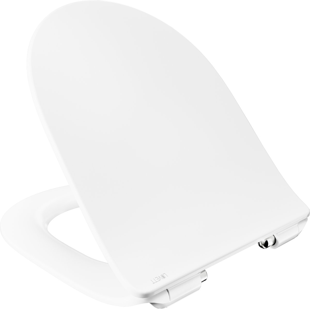 Luvett D800 - WC-bril D-vorm - Slank Design - Wit - Dubbele Softclose - Afneembaar - Duroplast
