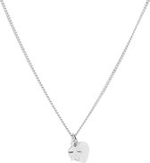 Glams Ketting Hart En Ster 1,0 mm 41 + 5 cm - Zilver