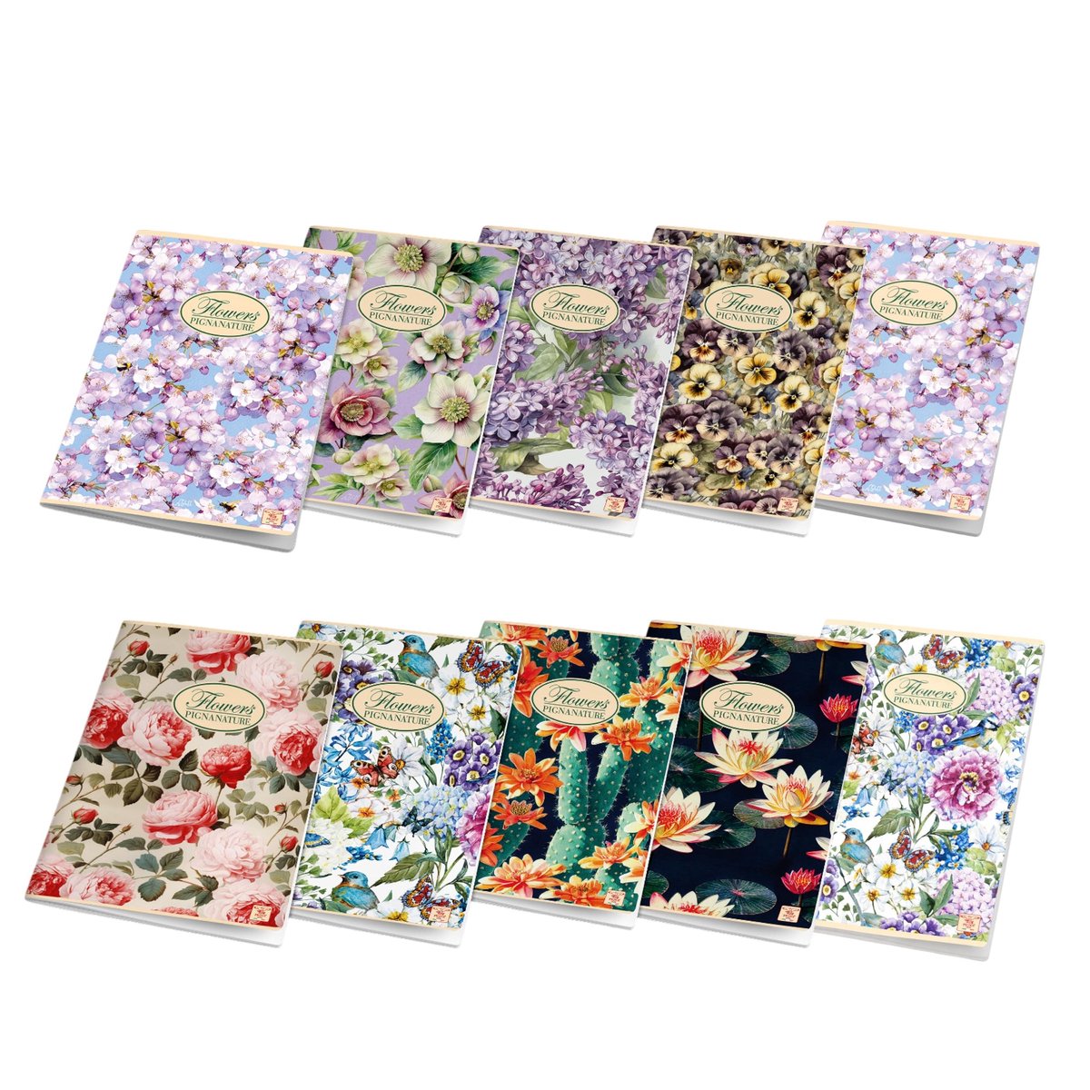 Elzusha - Notitieboek A4 met 80 g/m² papier - 10 stuks met bloemenpatroon