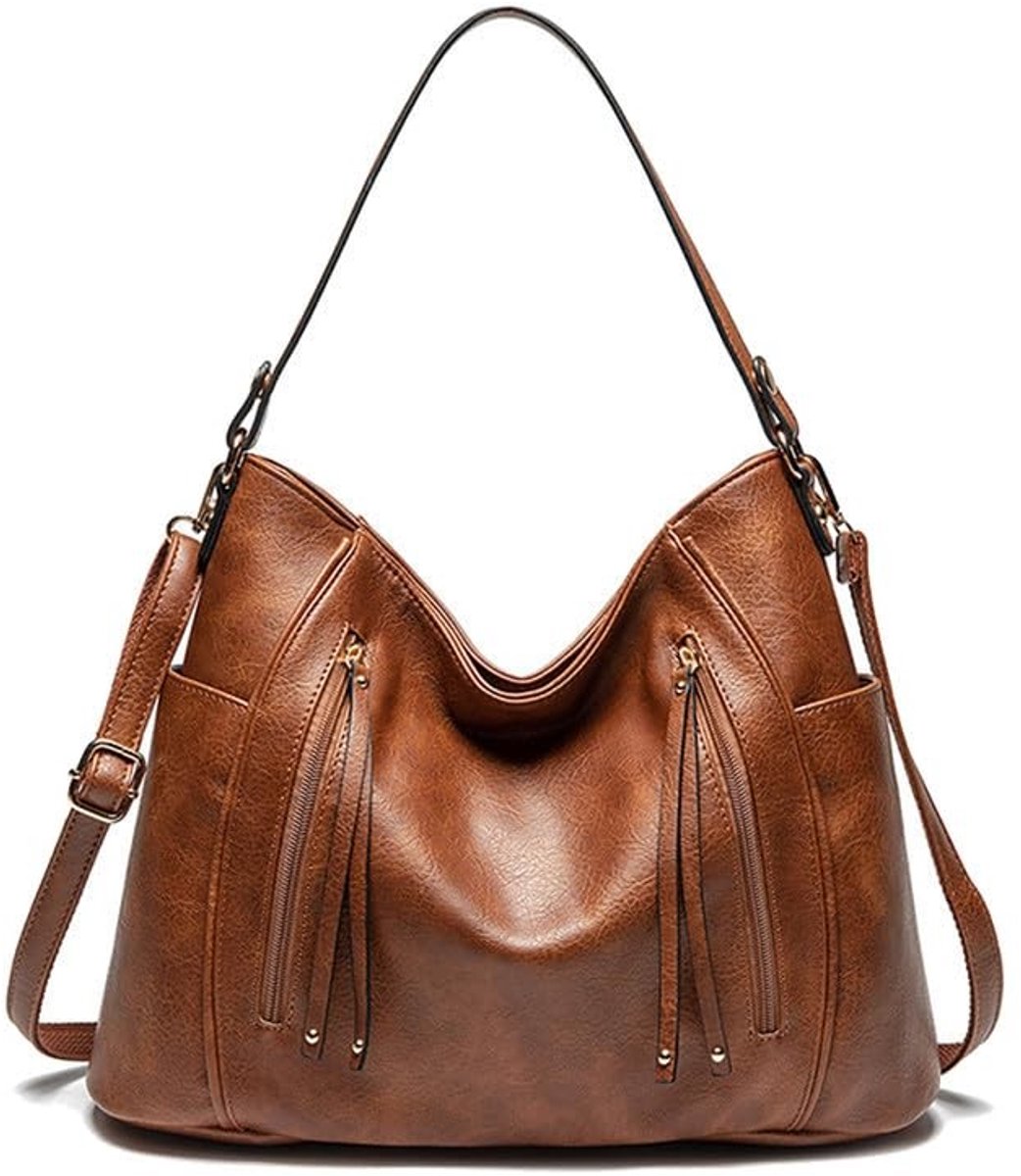 Elzusha - Dames Hobo Handtas van PU Leer met Korte Handvatten