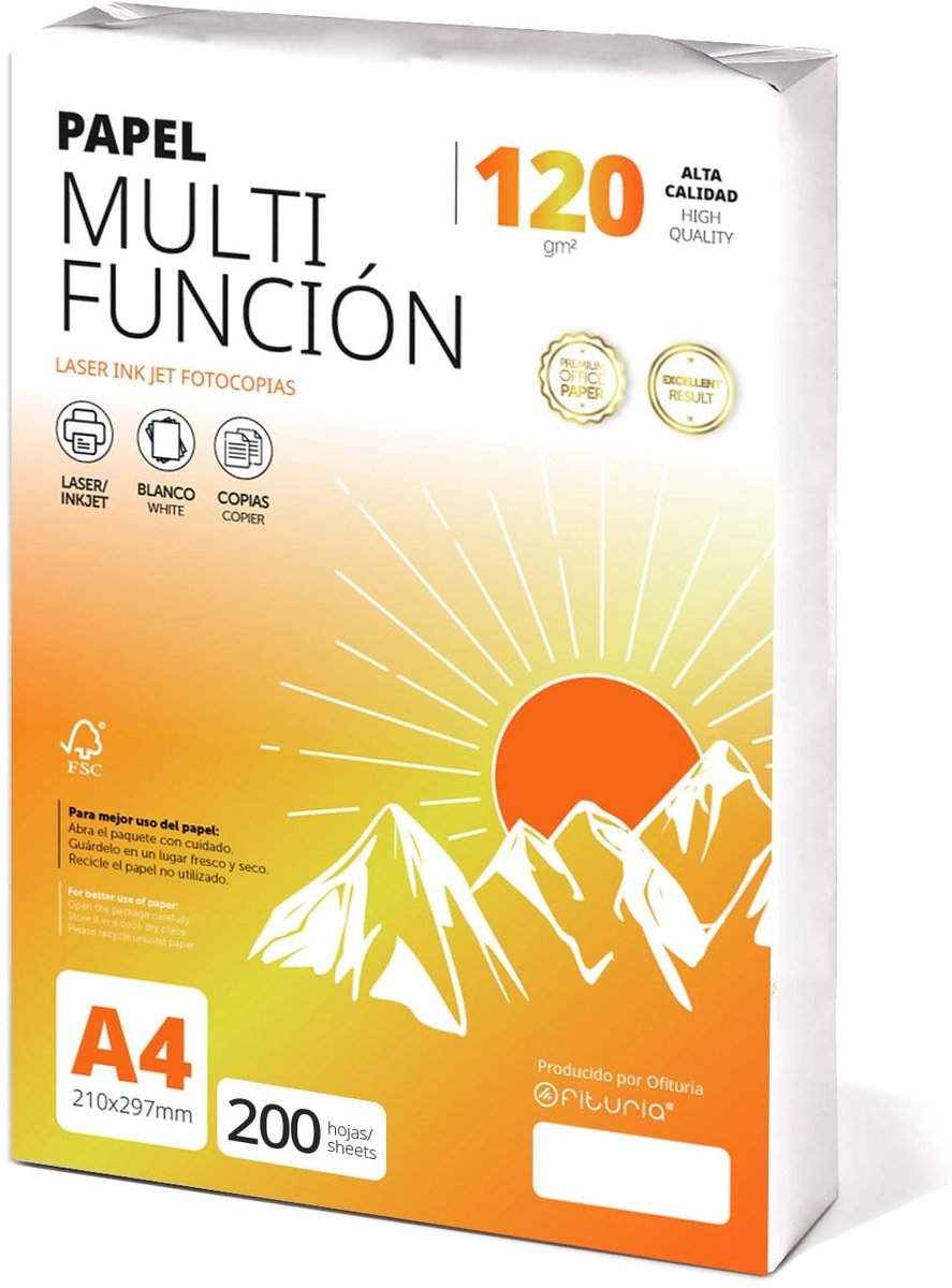 Elzusha - A4 multifunctioneel papier - 120 g, 200 vellen