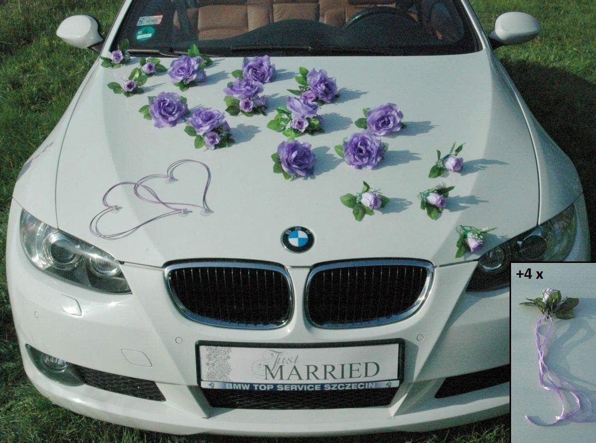 Elzusha - Auto Decoratie Set met Rozen en Harten