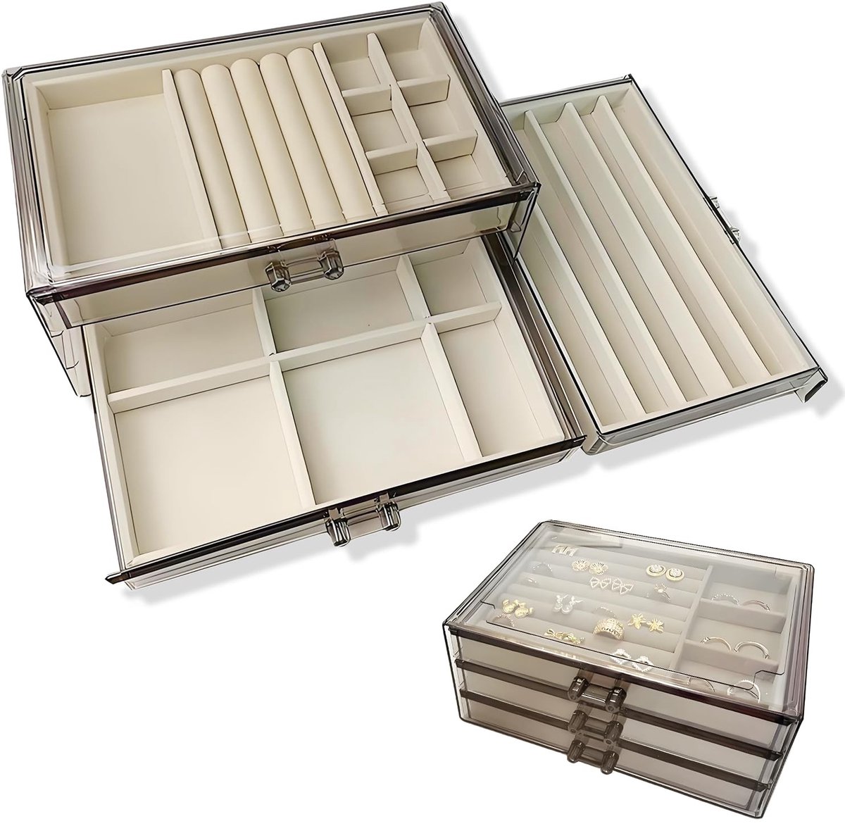 Elzusha - Sieradenbox Dames - Modern en Transparant