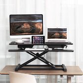 Monitor Verhoger met Afneembaar Toetsenbordhouder - Computerscherm Verhoger - 95 cm Breed, 40 cm Diep en 11 - 50.5 cm Hoog - Zwart