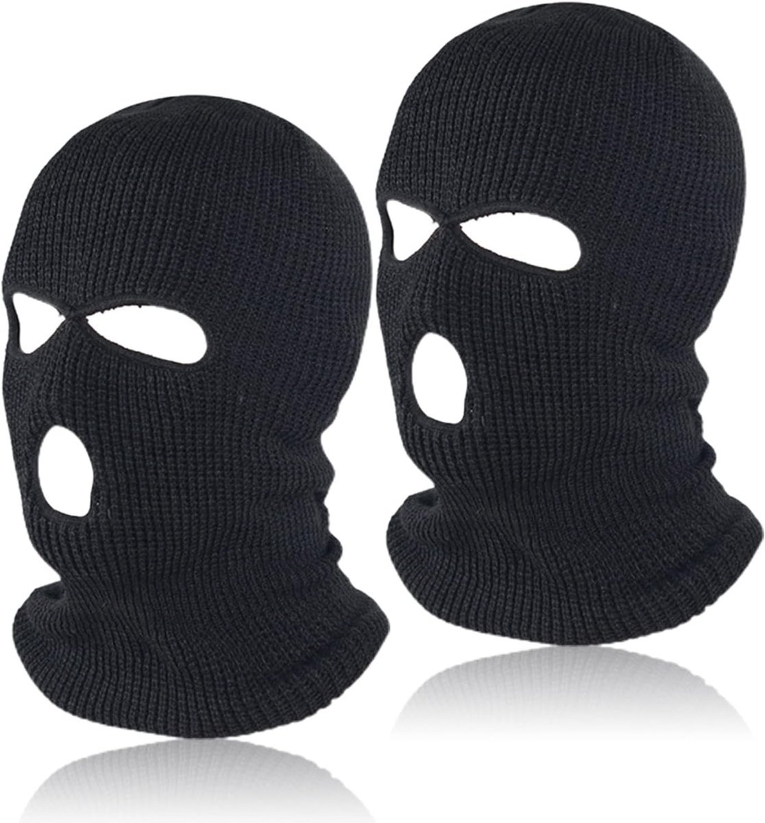 Airsoft masker - Zwart - 2 stuks met drie gaten - Lycra ademend bivakmuts masker - Voor outdoor en motor