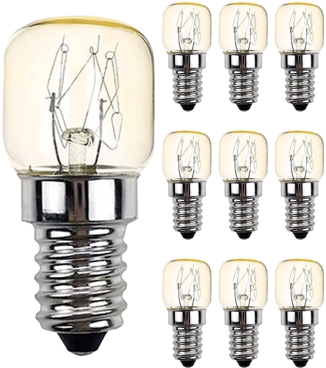 Vito Calor - Ovenlamp E14 - 25W 300lm 2800K - Warm Wit Licht - T22 - 300°C Hittebestendig - 10 stuks
