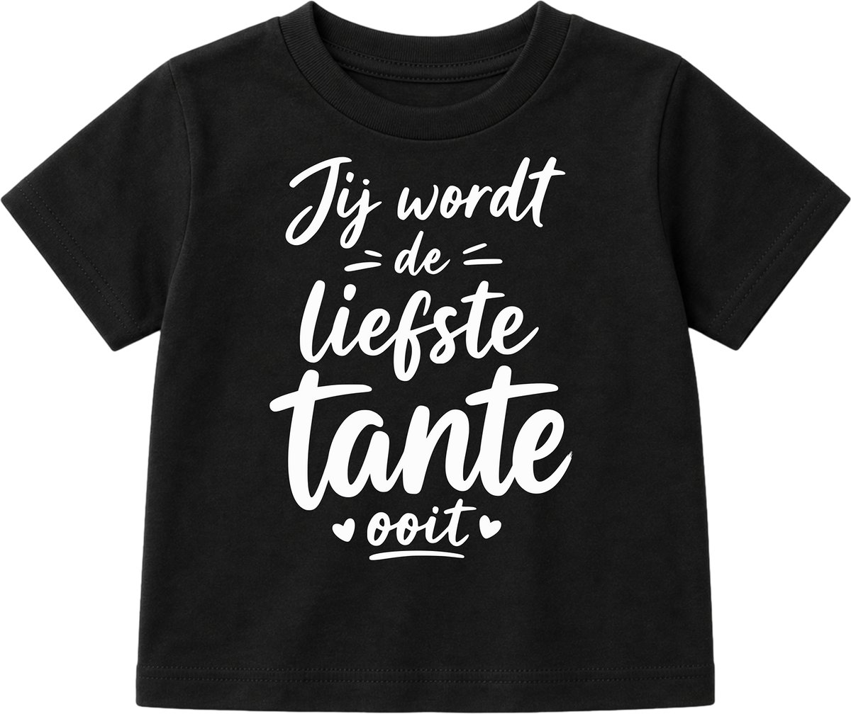 Jij Wordt De Liefste Tante Ooit T-shirt - Zwangerschap Aankondiging Cadeau – Unisex T-Shirt voor Jongens & Meisjes & Baby Tshirt met Tekst – Creatieve Bekendmaking Zwangerschap voor Opa, Oma & Grote Broer/Zus – Origineel Baby Cadeau – Maat 104-110