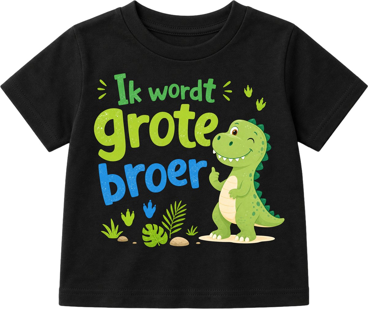 Ik Word Grote Broer T-shirt - Zwangerschap Aankondiging Cadeau – Unisex T-Shirt voor Jongens & Meisjes & Baby Tshirt met Tekst – Creatieve Bekendmaking Zwangerschap voor Opa, Oma & Grote Broer/Zus – Origineel Baby Cadeau – Maat 92-98